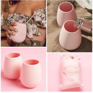 Odeme - Two Pink Silicone Wine Glasses, NWT